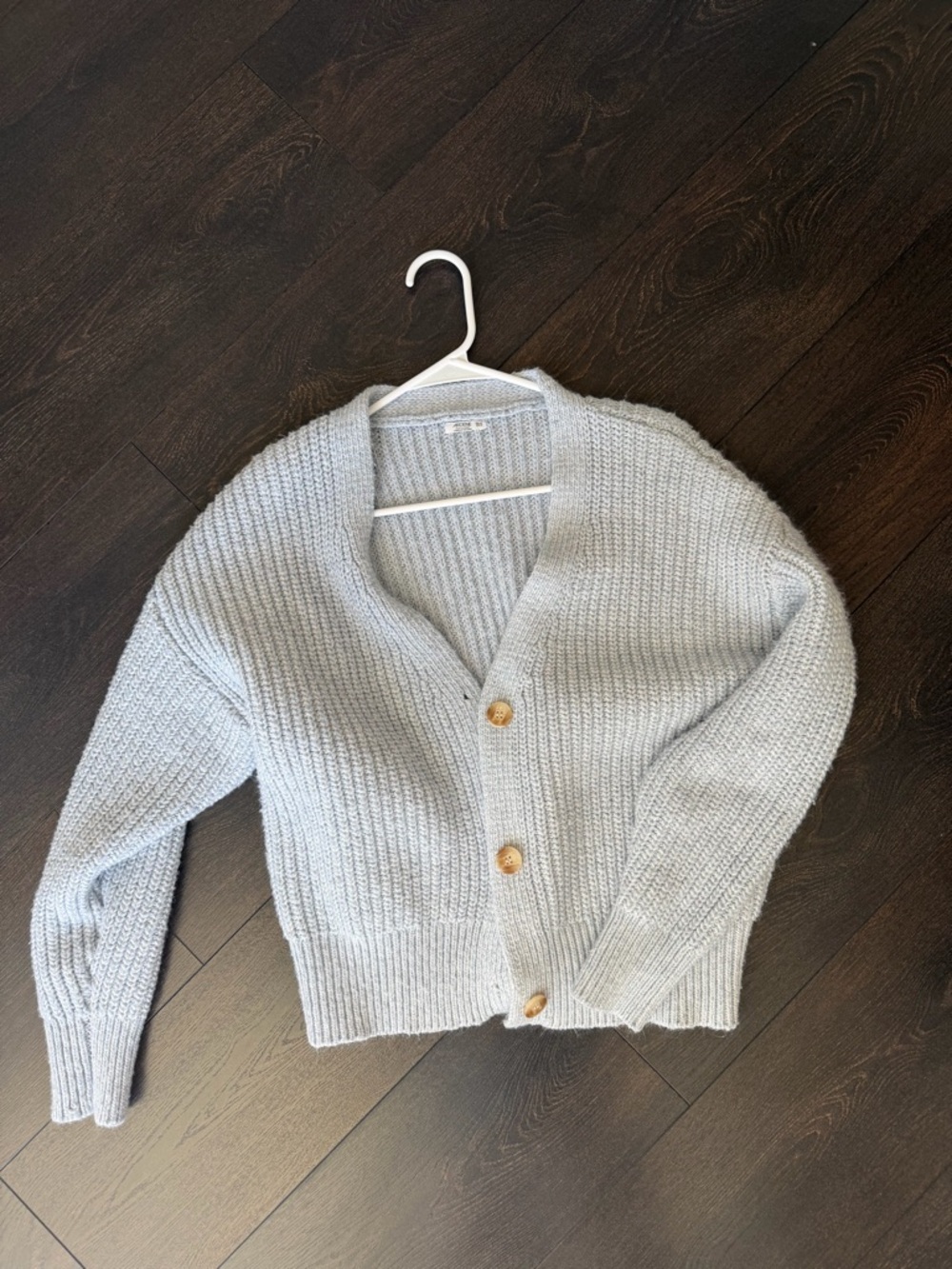 Ardene Light Gray Chunky Knit Button Cardigan